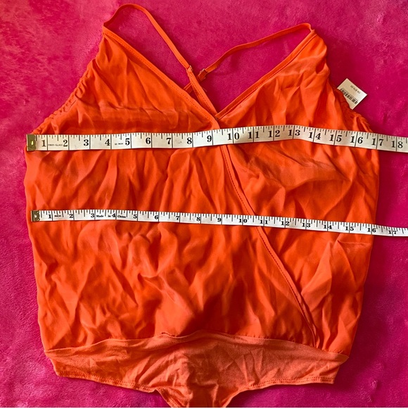 Bebe Coral Spaghetti Strap Silk Bodysuit Size XS NWT - Picture 15 of 16